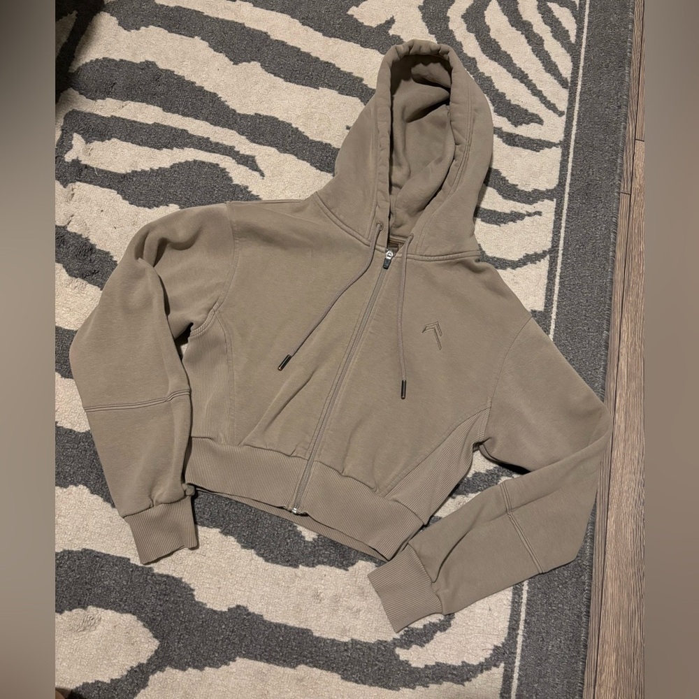 Oner Active Cropped Hoodie Jacket in Taupe